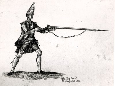 Porträt eines Soldaten, 1753 von William Baillie